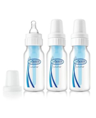 Baby Dr. Brown's Standard Neck Anti-Colic Baby Bottle, 4 oz - 3-Pack