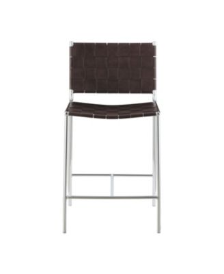 Polyvinyl Chloride Upholstered Counter Height Stool with Open Back