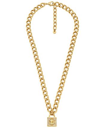 Michael Kors Women's Pave Lock Chain Necklace