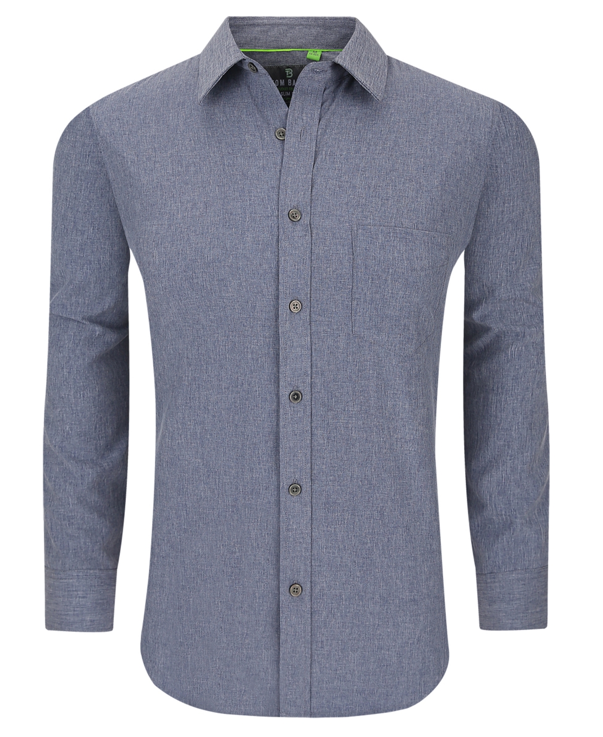 TOM BAINE MEN'S SLIM FIT PERFORMANCE LONG SLEEVE SOLID BUTTON DOWN DRESS SHIRT