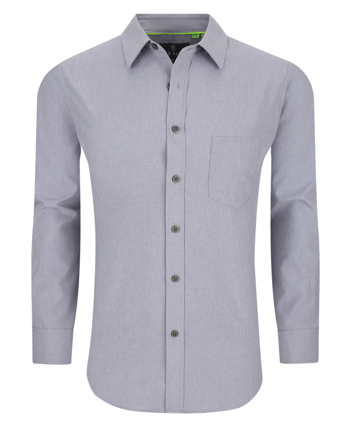 Shop Tom Baine Men's Slim Fit Performance Long Sleeve Solid Button Down Dress Shirt In Silver