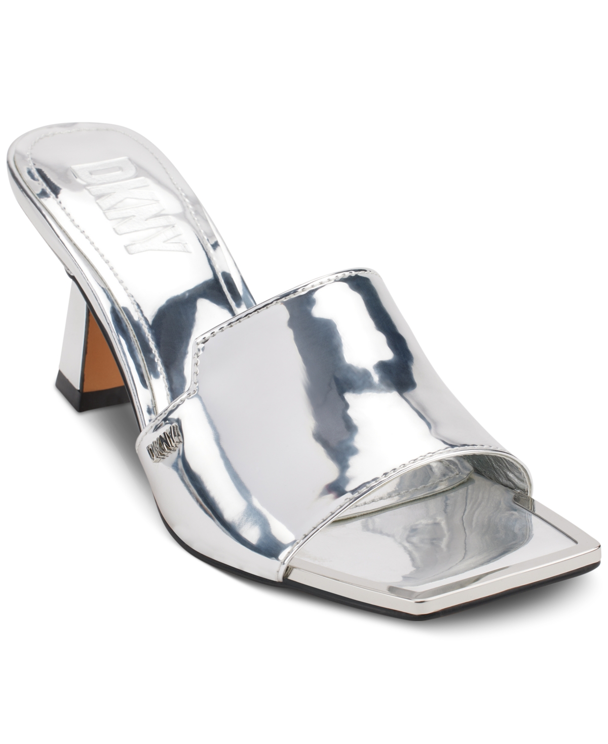Dkny Women's Kailyn Square-toe Slip-on Dress Sandals In Silver