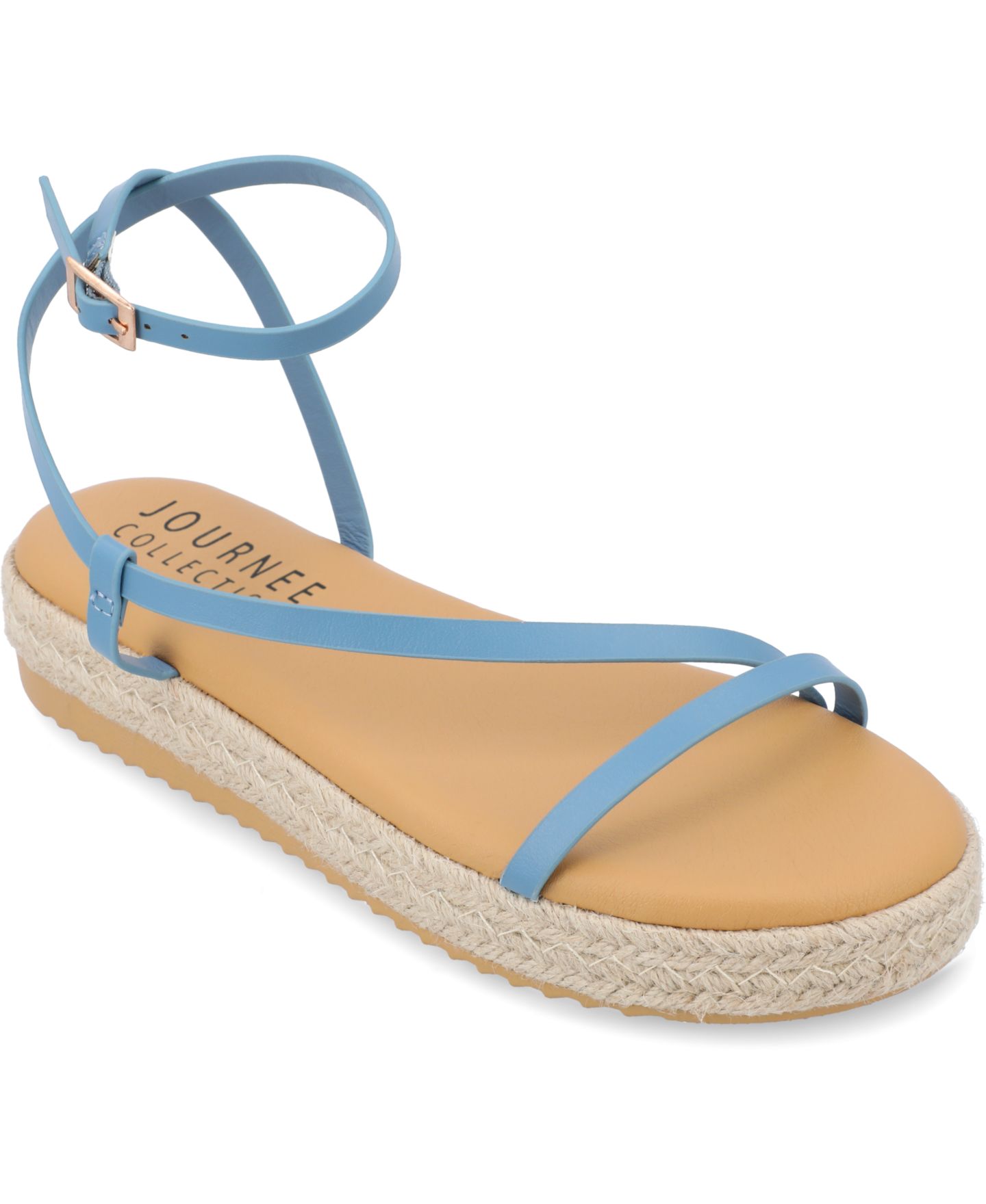 Женские сандалии Journee Collection Odelia Espadrille Platform, цвет: Синий — фото 1