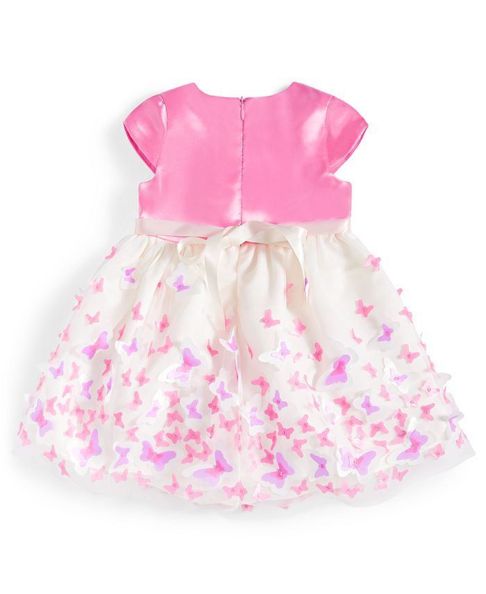 Purple Rose Baby Girls Satin Bodice Butterfly Appliques Dress - Macy's
