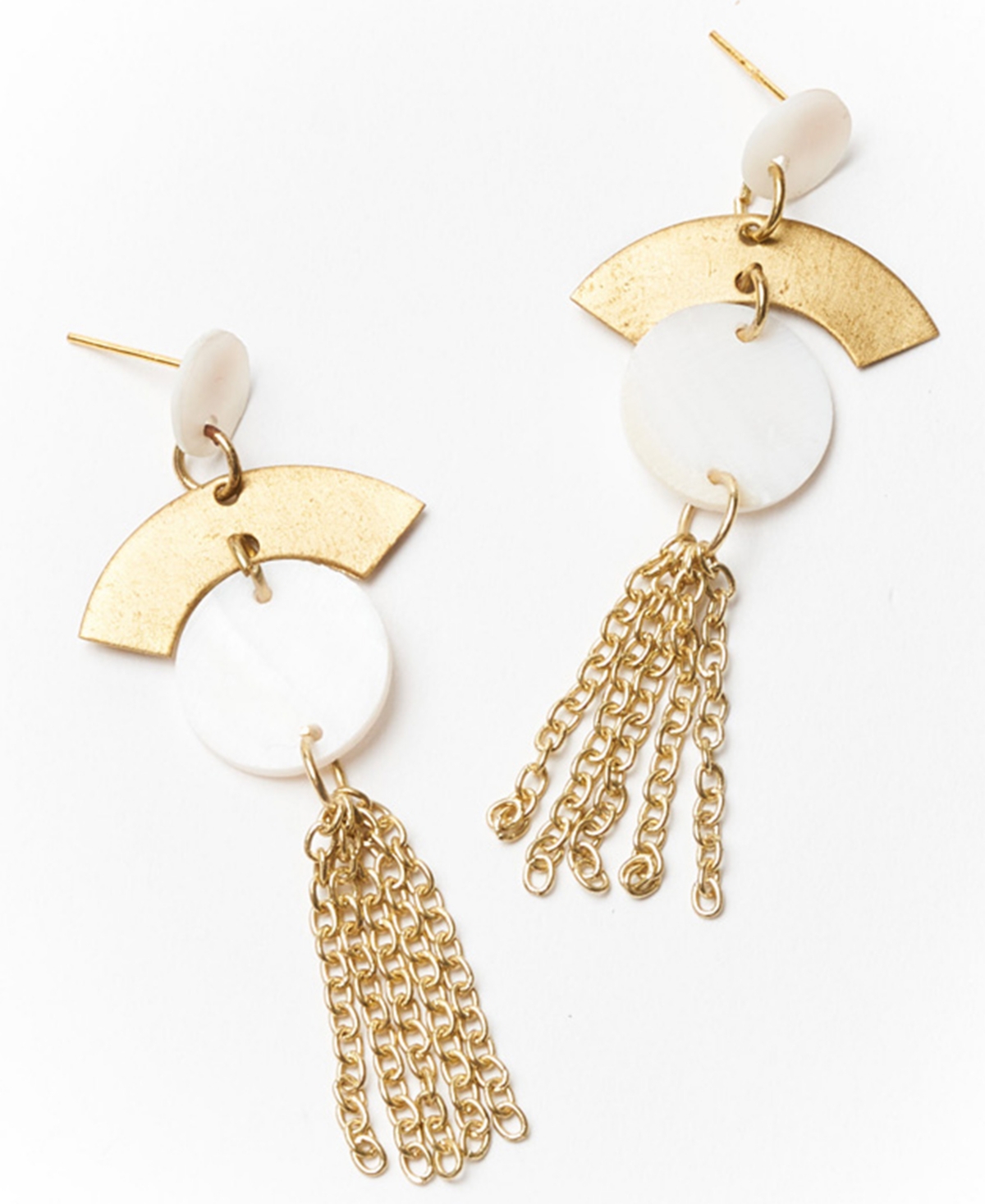 Matr Boomie Gold-tone Tassel Earrings In Natural