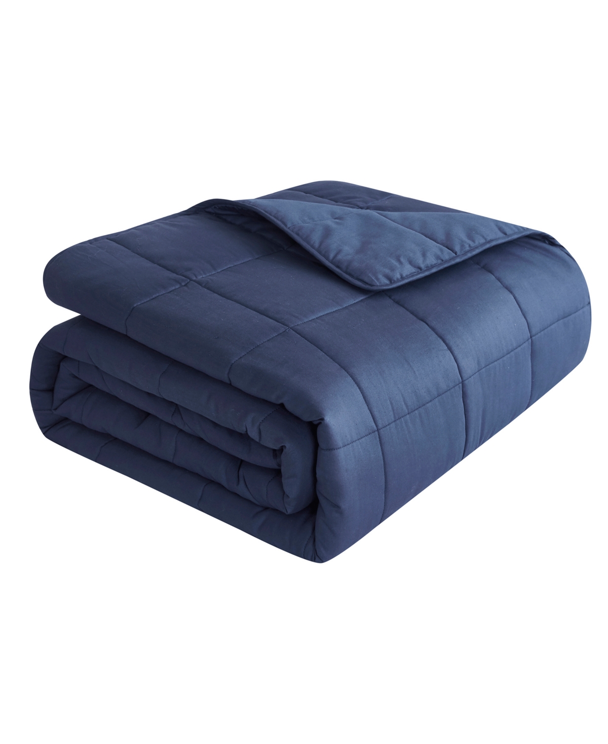 Dream Theory Cotton Weighted 20 Lbs Blanket, Full/queen Bedding In Navy