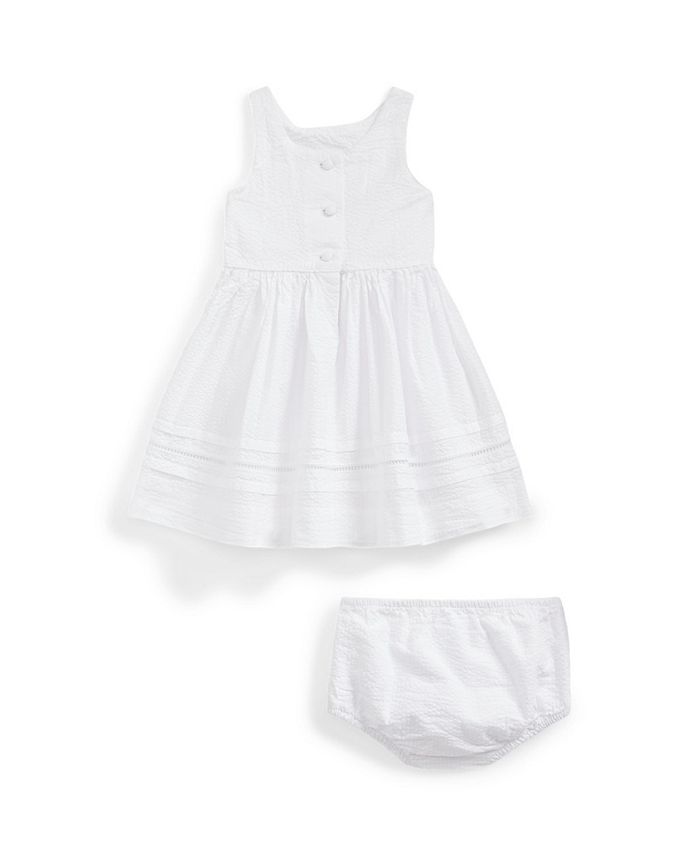 Polo Ralph Lauren Baby Girls Cotton Seersucker Sleeveless Dress and