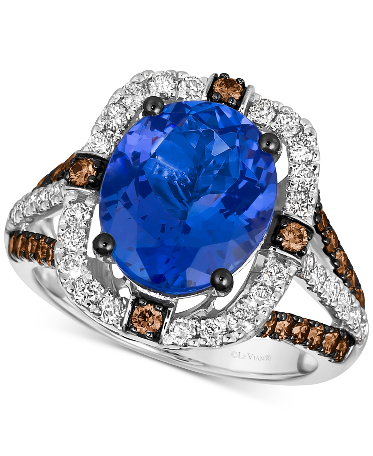Le Vian Blueberry Tanzanite (4-1/2 ct. t.w.), Chocolate Diamonds (1/2 ct. t.w.) & Nude Diamonds (1/2 ct. t.w.) Statement Ring in 14k White Gold