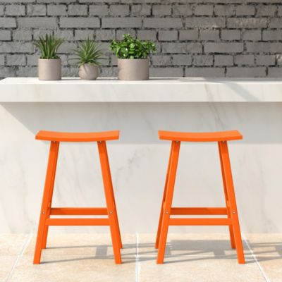 Outdoor Patio Adirondack Counter Height Stool Chair Set of 2