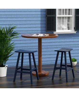 Outdoor Patio Adirondack Bar Height Stool Saddle Seat Chair Set of 2