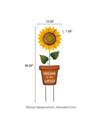 36'' H Metal "Welcome to the Garden" Sunflower Yardstake