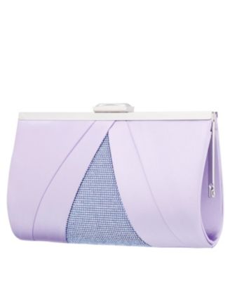 Women's Pleated Stain Crystal Frame Clutch