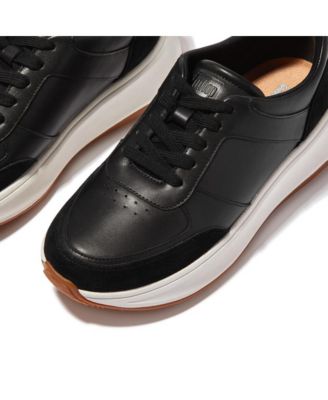 Women's F-Mode Leather or Suede Flatform Trainer Sneakers