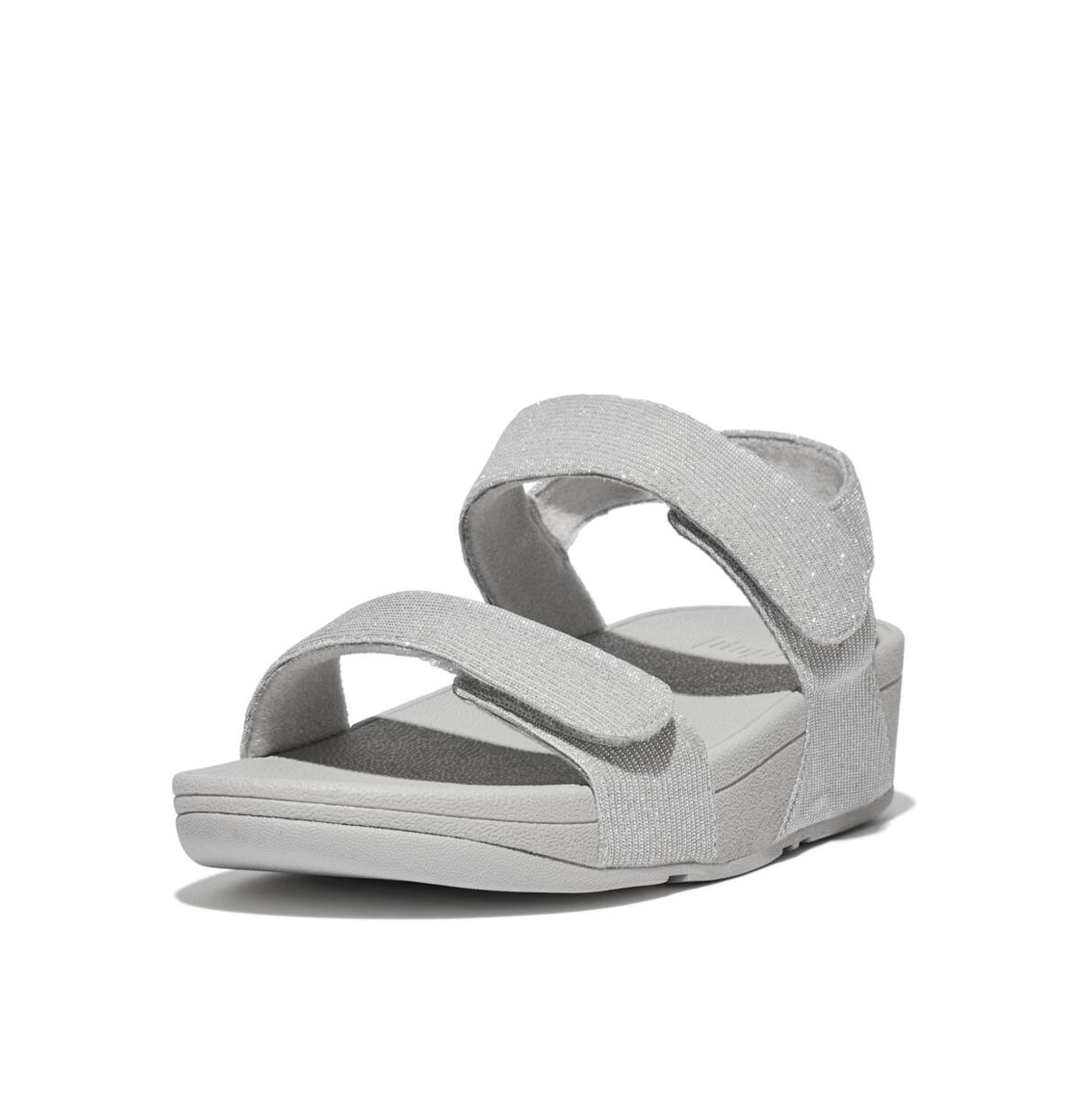 Fitflop Women's Lulu Adjustable Shimmerlux Back Strap Sandals In Silver