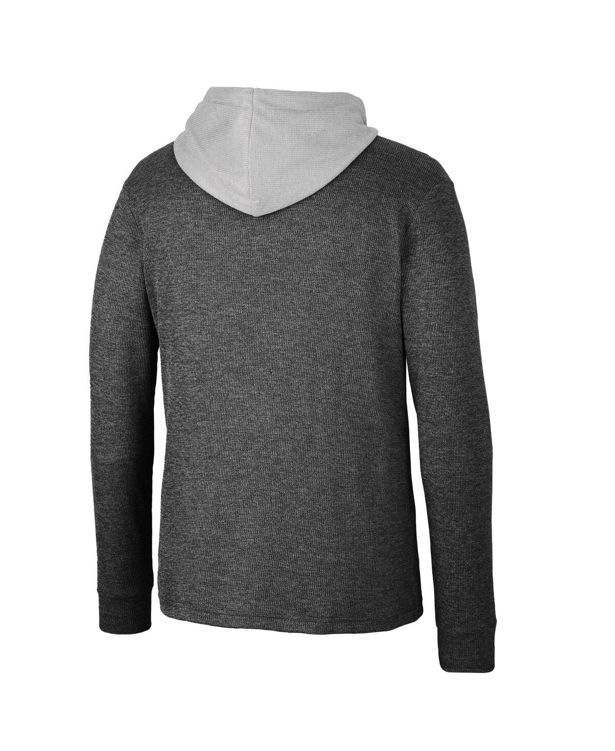 Shop Colosseum Men's  Black Oklahoma Sooners Ballot Waffle-knit Thermal Long Sleeve Hoodie T-shirt