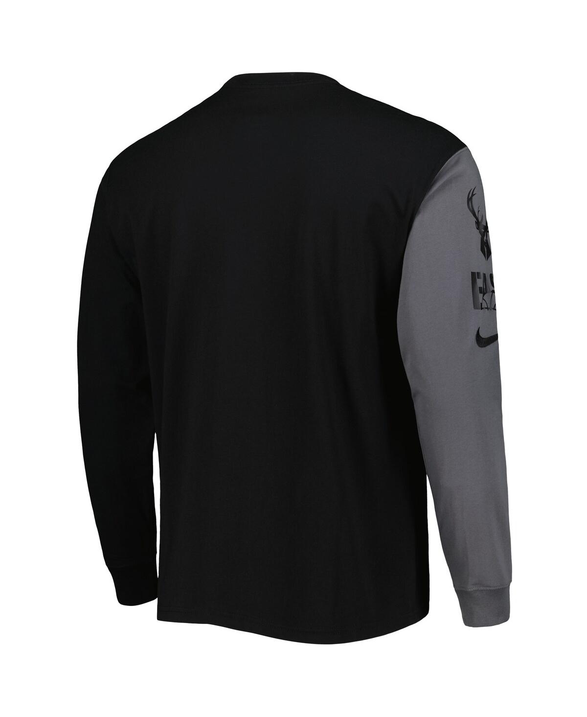 Men's NikeMilwaukee Bucks Courtside Versus Flight MAX90 Long Sleeve T-shirt - Black