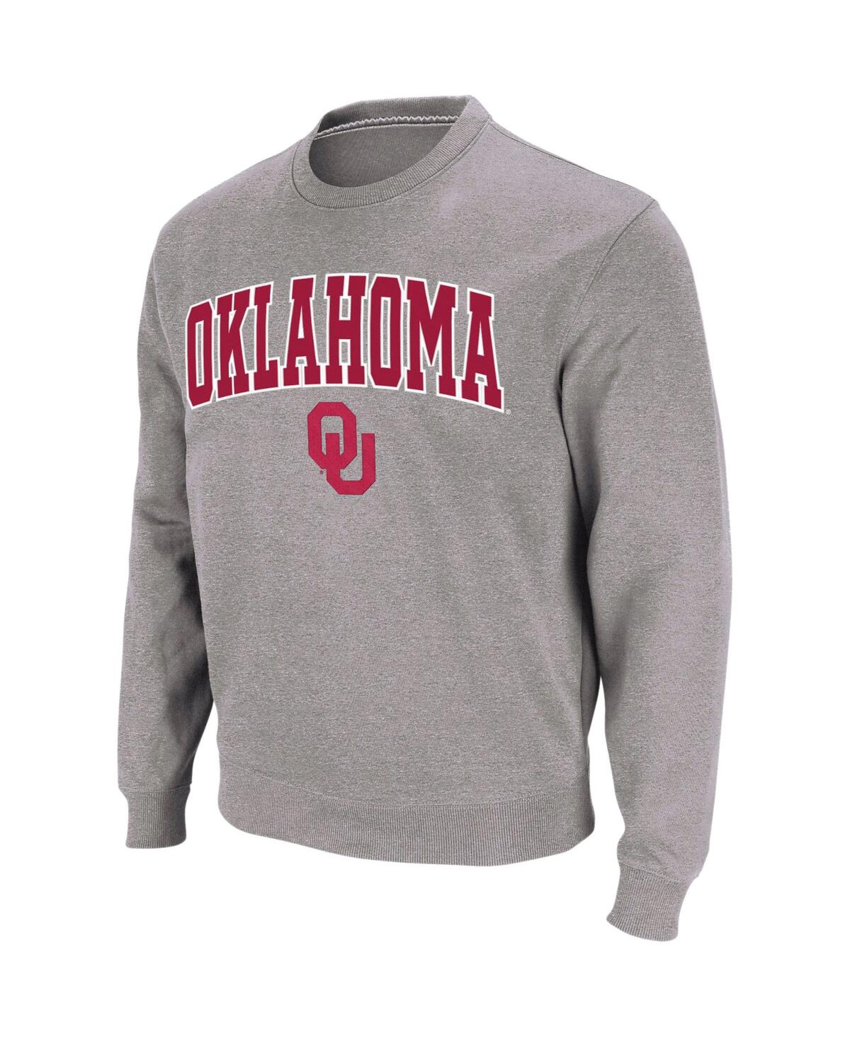 Colosseum Men's Oklahoma Sooners Arch & Logo Crew Neck Sweatshirt In Charcoal