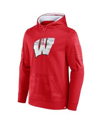 Men's Red Wisconsin Badgers On The Ball Pullover Hoodie