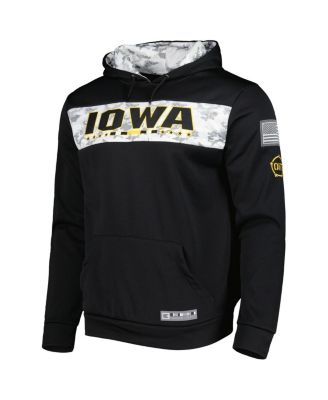 Men's Black Iowa Hawkeyes OHT Military-Inspired Appreciation Team Color Pullover Hoodie