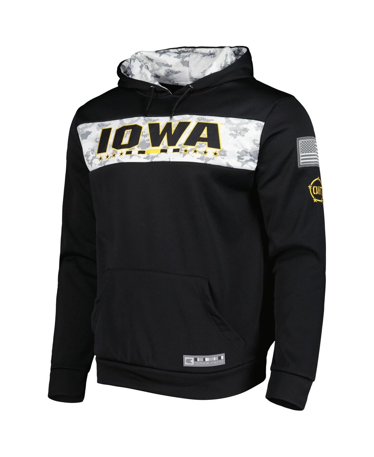 Colosseum Black Iowa Hawkeyes Oht Military Appreciation Team Color Pullover Hoodie In Black