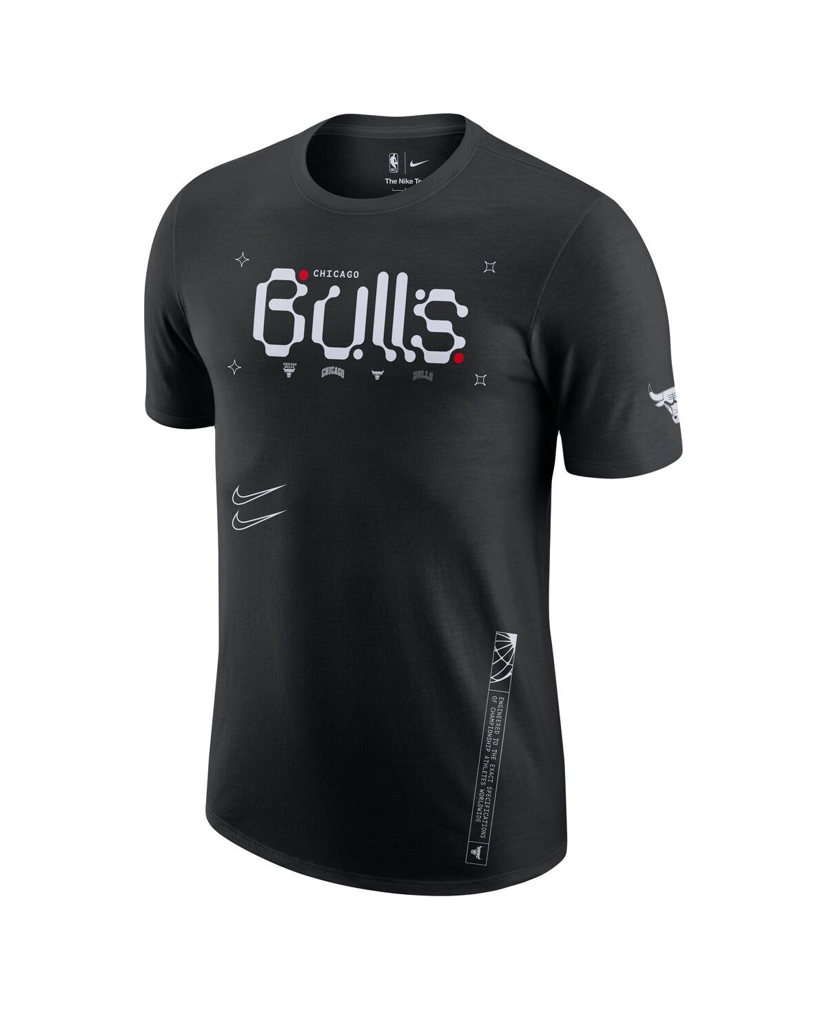 Shop Nike Men's  Black Chicago Bulls Courtside Air Traffic Control Max90 T-shirt
