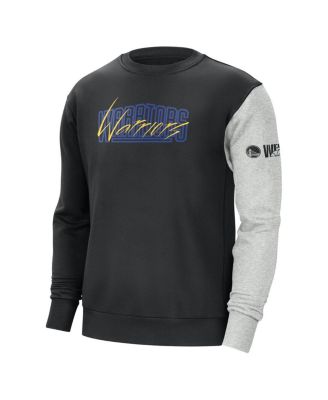 Men's Black, Heather Gray Golden State Warriors Courtside Versus Force & Flight Pullover Sweatshirt