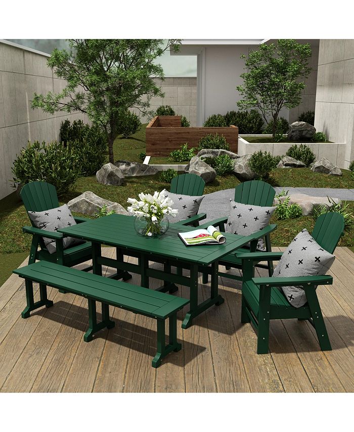 WestinTrends 6 Piece Outdoor Patio Dining Table and Armchair Dining