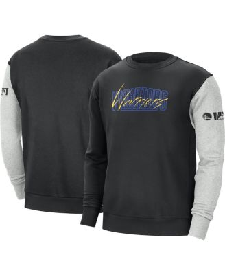 Men's Black, Heather Gray Golden State Warriors Courtside Versus Force & Flight Pullover Sweatshirt