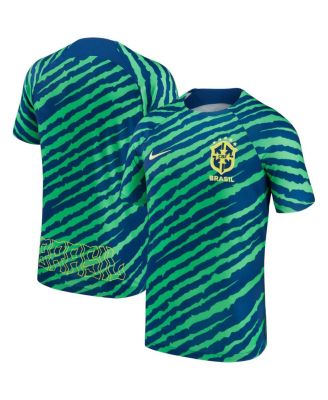 Nike Men's Blue, Green Brazil National Team 2022/23 Pre-Match Top