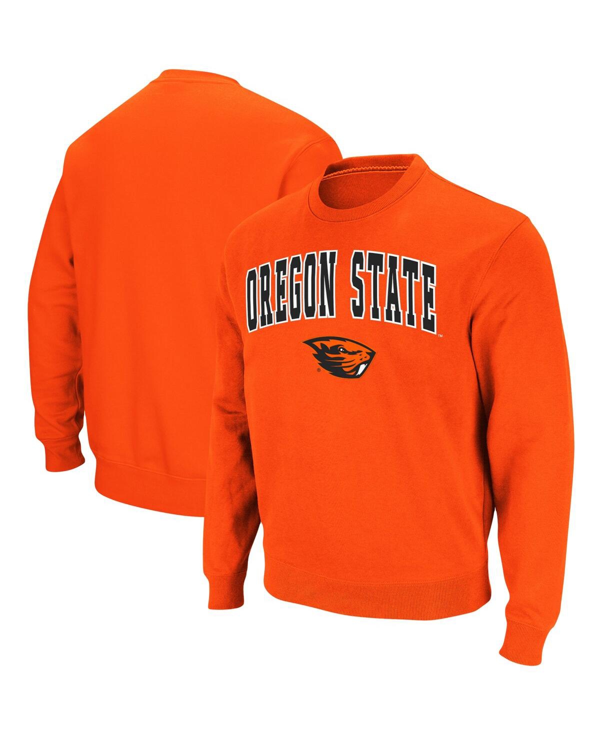 Colosseum Men's  Orange Oregon State Beavers Arch & Logo Tackle Twill Pullover Sweatshirt