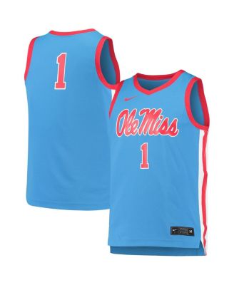 Men's #1 Light Blue Ole Miss Rebels Replica Basketball Jersey