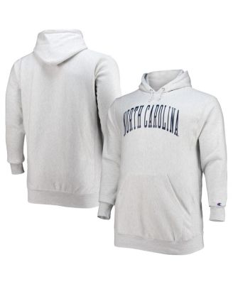 Men's Heathered Gray North Carolina Tar Heels Big and Tall Reverse Weave Fleece Pullover Hoodie Sweatshirt