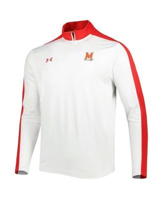 Men's White Maryland Terrapins Lightweight Mock Neck Performance Quarter-Zip Jacket
