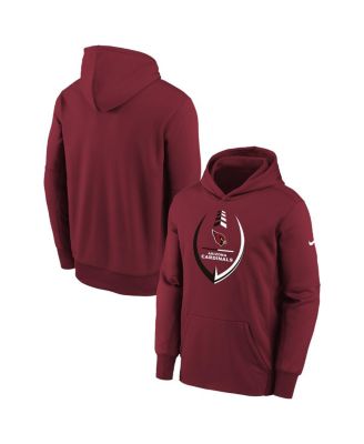 Youth Boys Cardinal Arizona Cardinals Icon Performance Pullover Hoodie