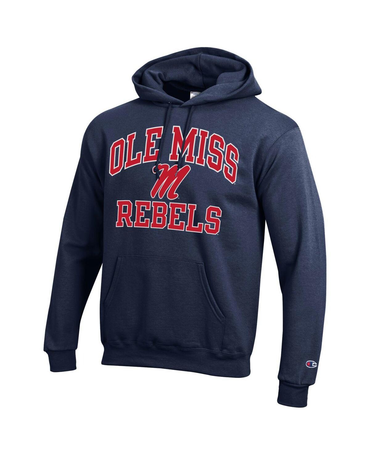 Men's ChampionOle Miss Rebels High Motor Pullover Hoodie - Navy