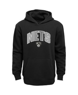 Preschool Boys Black, Heather Gray Brooklyn Nets Double Up Pullover Hoodie and Pants Set
