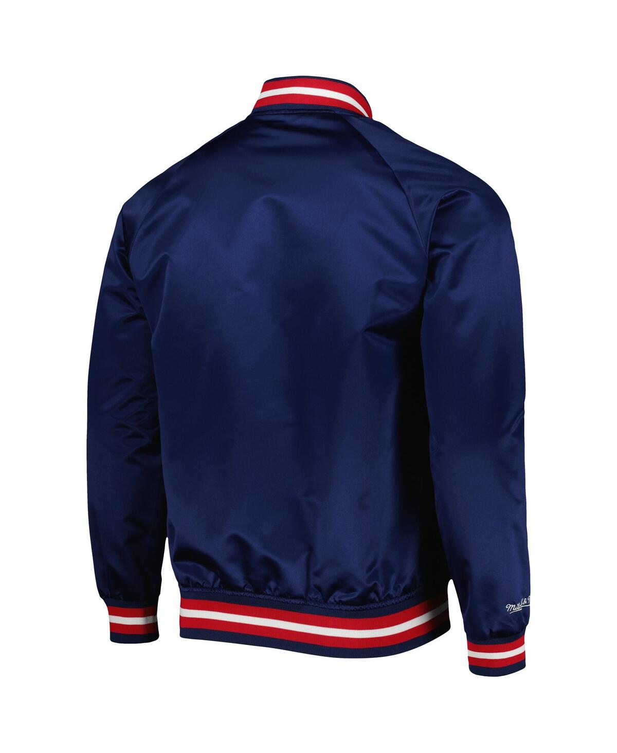 Mitchell & Ness Men's  Navy New York Rangers Satin Full-snap Varsity Jacket In Navy