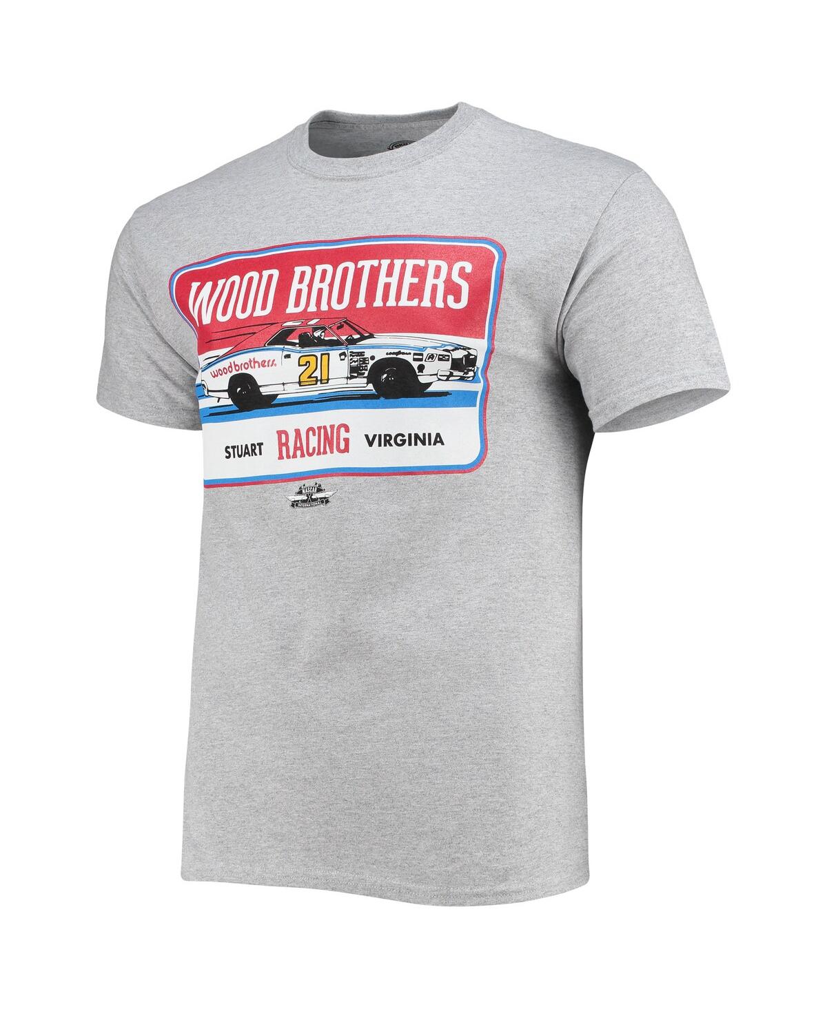 Men's Checkered Flag SportsWood Brothers Racing Vintage-Inspired T-shirt - Heathered Gray