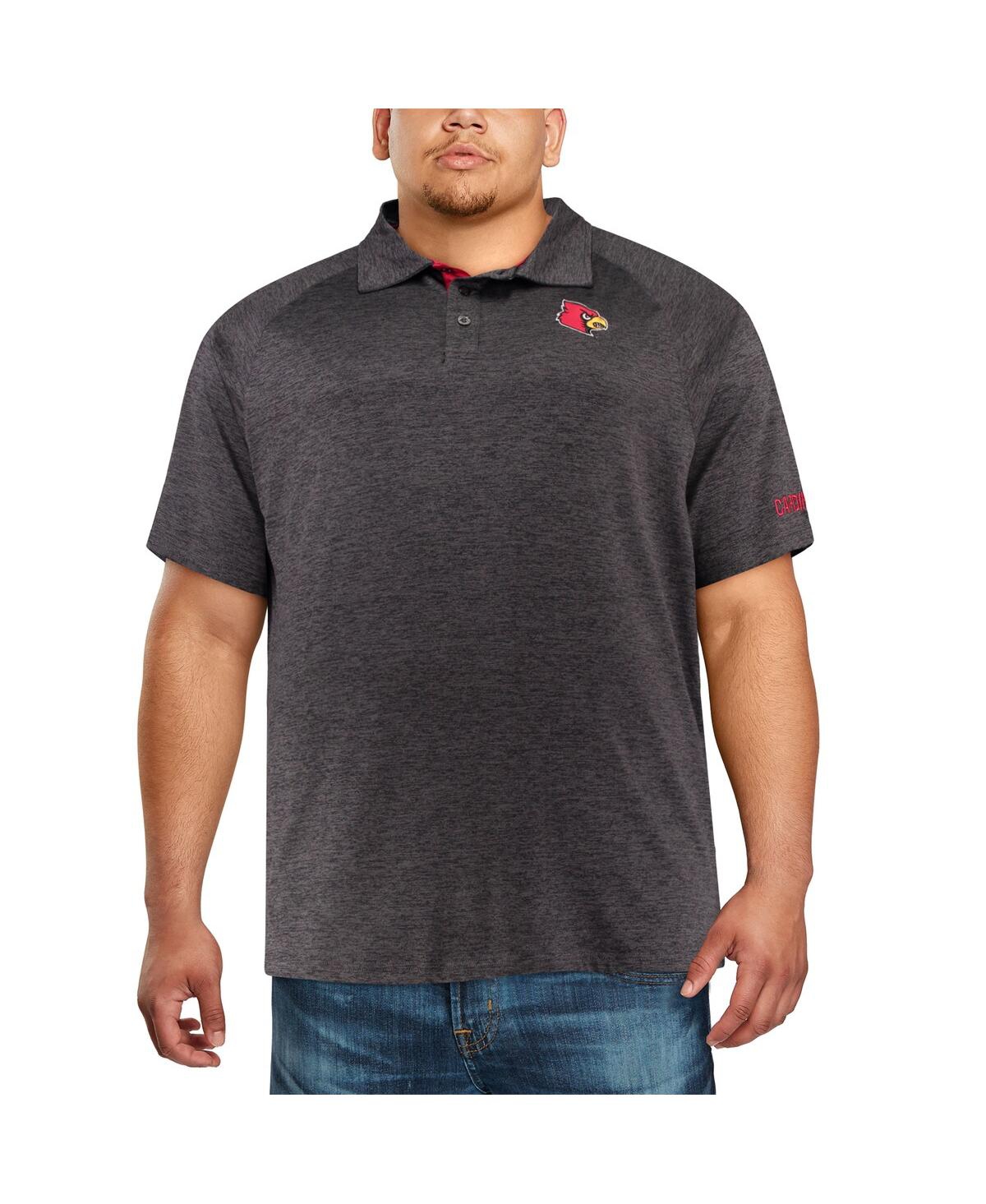 Colosseum Men's  Black Louisville Cardinals Big And Tall Down Swing Polo Shirt In Black