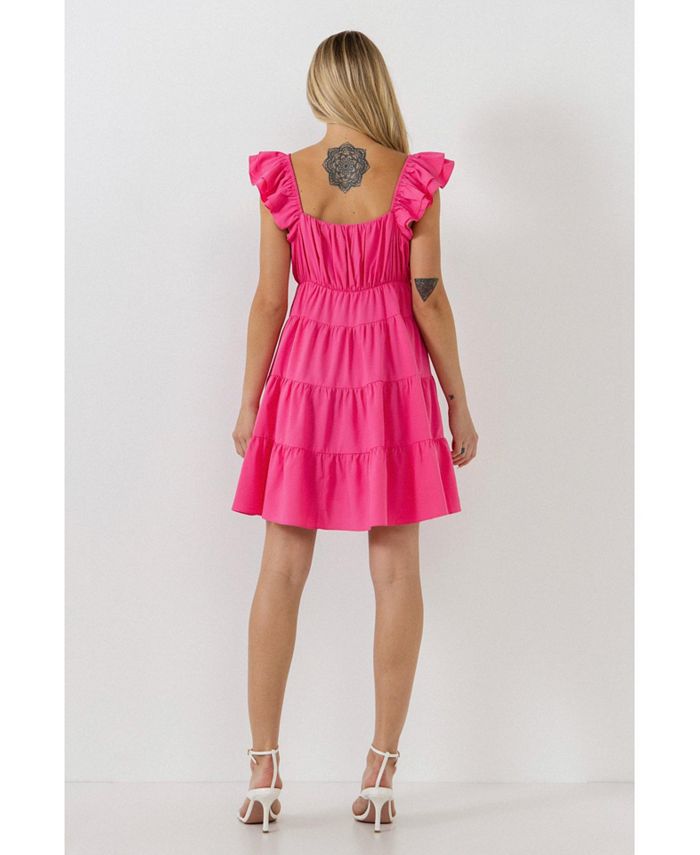 endless rose Women's V neck Flounced Mini Dress Macy's