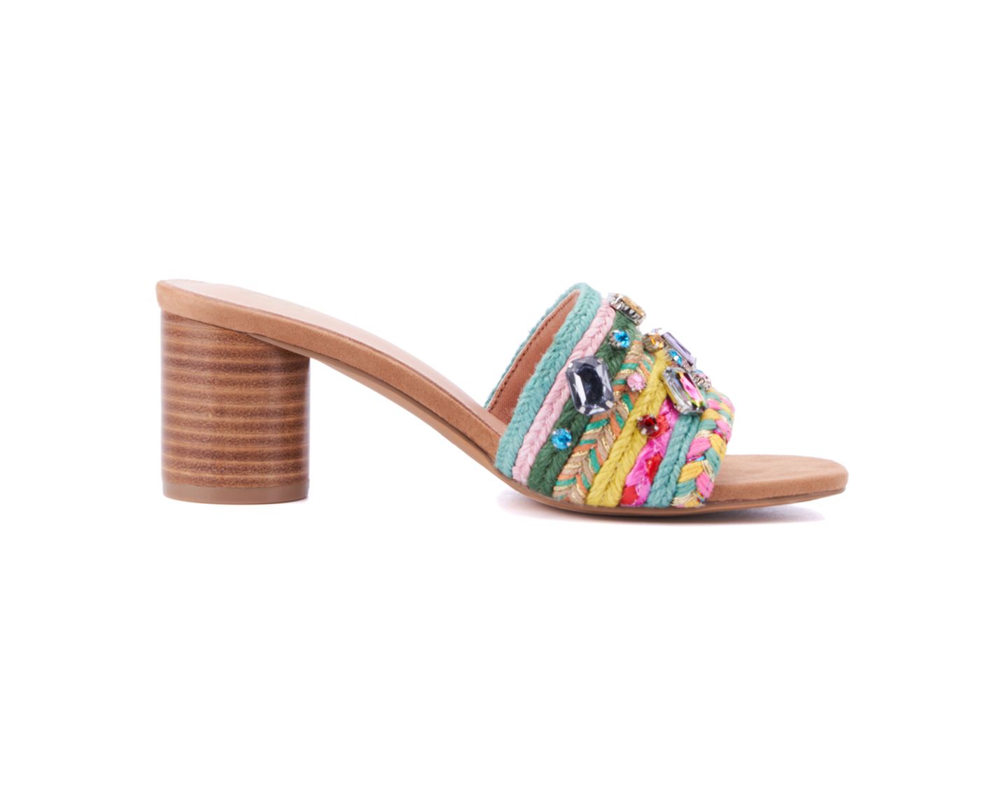 Женские сабо New York & Company Raquelle Wood Heel, цвет: Разноцветный — фото 1