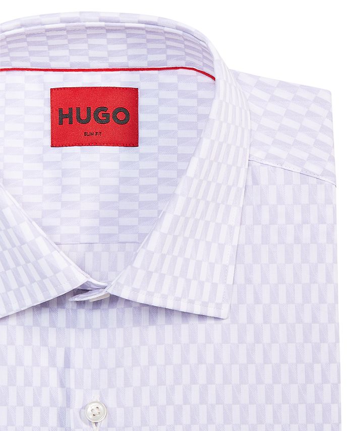 HUGO by Hugo Boss Men's Kenno Slim-Fit Geo-Print Dress Shirt & Reviews ...