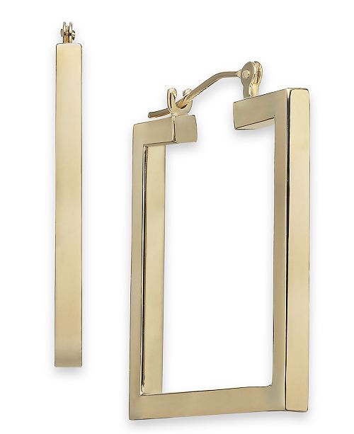 Square shape gold earrings clearance