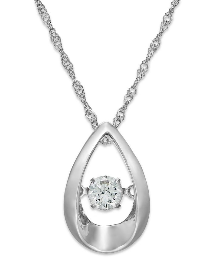 Macy's Diamond Teardrop Pendant Necklace