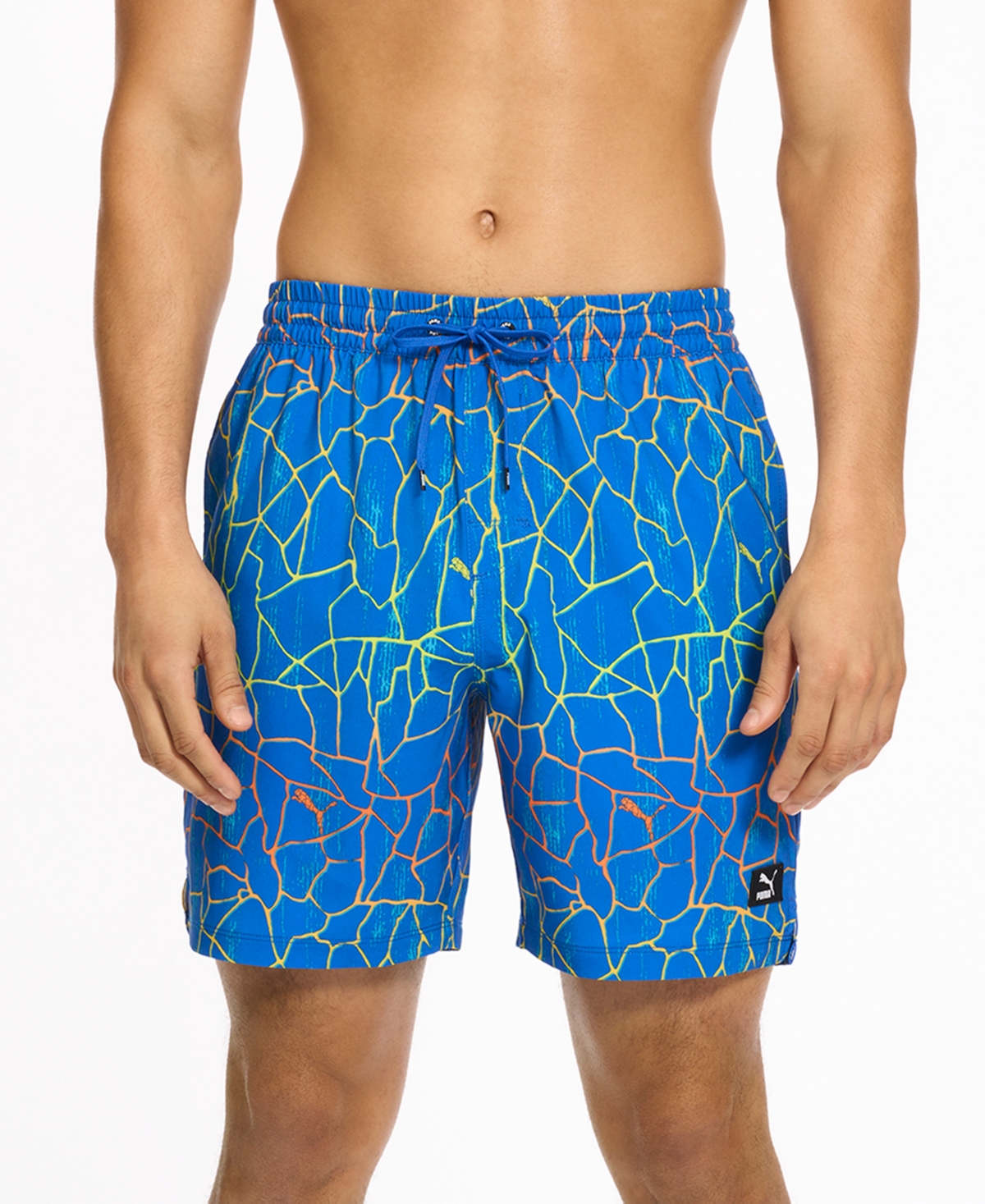 Puma Men's Swim Novelty 7" Swim Trunks In Blue