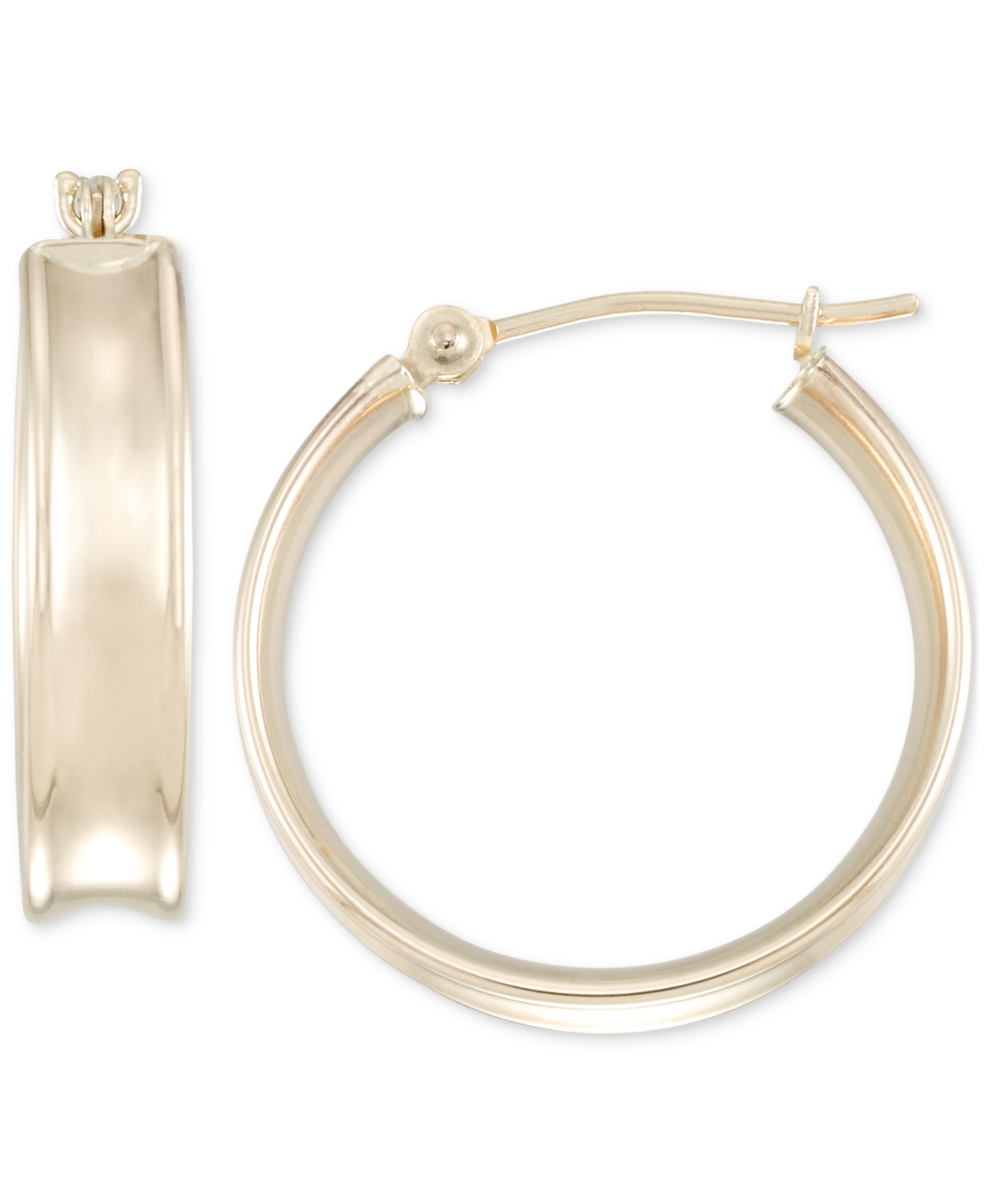 Macy's Polished Round Hoop Earrings In 10k Yellow Gold
