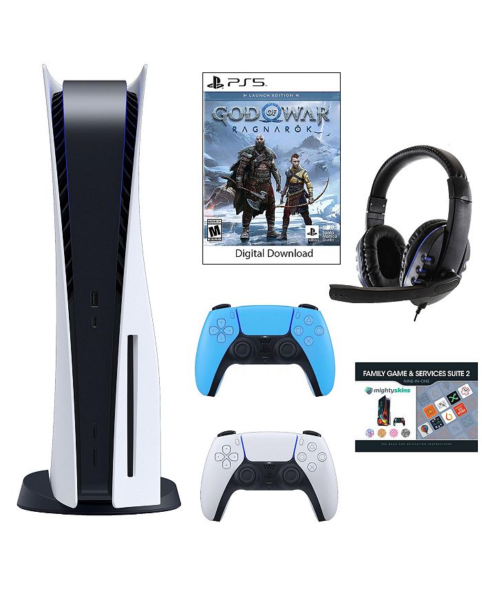 PS5 God of War Ragnarok Game, 2 Controllers, Headset and Voucher 