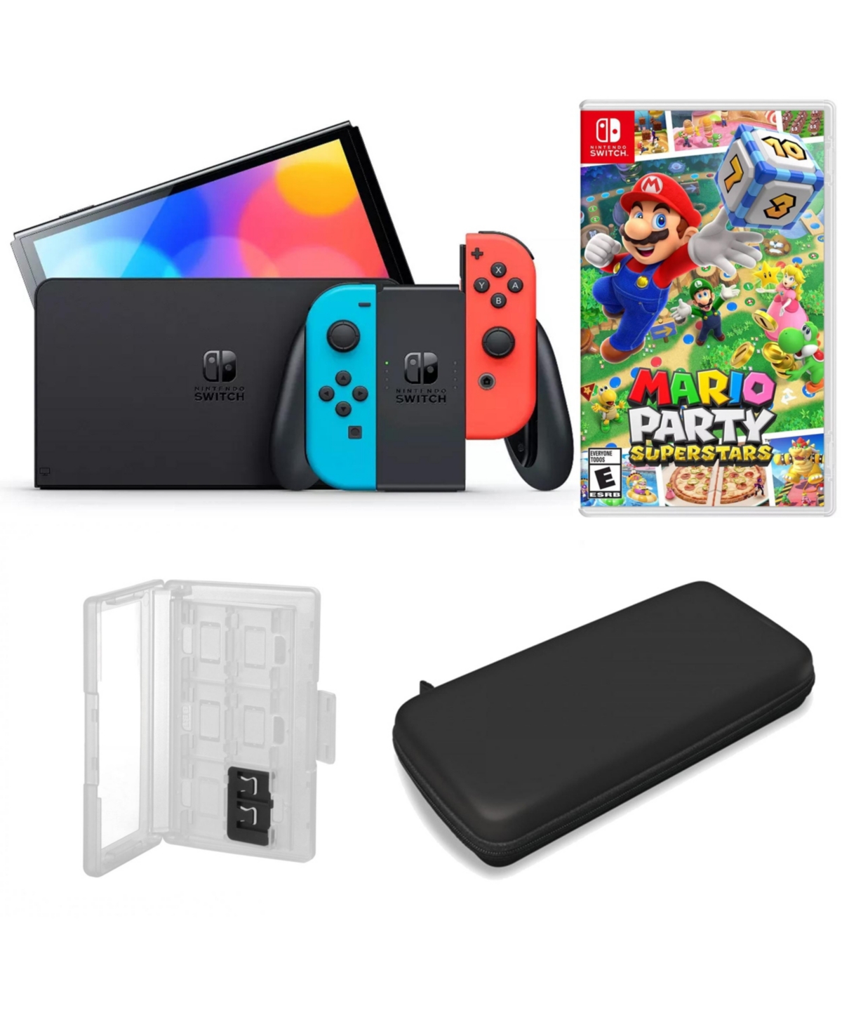 UPC 658580285883 product image for Nintendo Switch Oled in Neon with Mario Party Superstars & Accessories | upcitemdb.com