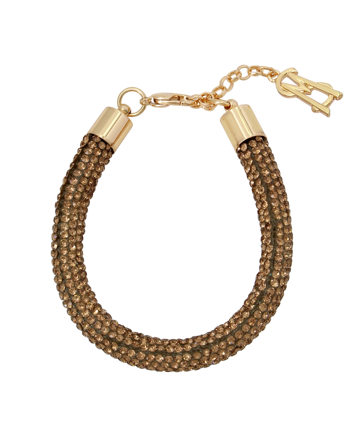 Steve Madden Faux Stone Pave Rope Bracelet In Gold