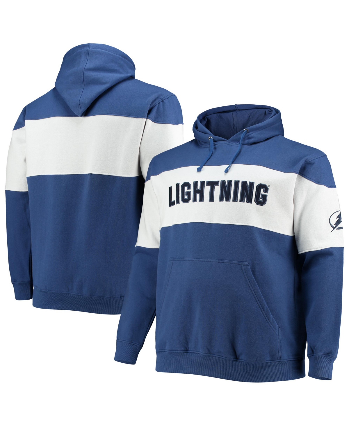 Men's Fanatics White Tampa Bay Lightning Big and Tall Colorblock Fleece Hoodie - White